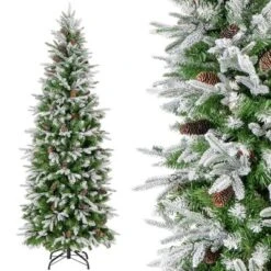 Costway 6/7.5/9 FT Flocked Christmas Tree With 671/913/1310 PE PVC Branch Tips 280/350/470 Warm White LED Lights -Northlight Decor Sale GUEST 7f4c97b6 52a4 4c3c 9d15 e34854459957