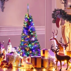 Costway 4.56.57.5ft Pre-Lit Hinged Pencil Christma Multicolor Lights 21 Costway 4.56.57.5ft Pre-Lit Hinged Pencil Christma Multicolor Lights -Northlight Decor Sale GUEST 806e03c1 063c 4c5e b3ac 725fef9afcd7