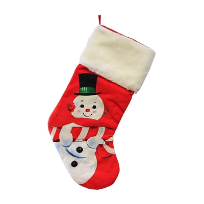 Christmas 19.0 Inch Vintage-Lookijng Snowman Stockin , Vintage-Looking Top Hat (1PC) 5 Christmas 19.0 Inch Vintage-Lookijng Snowman Stockin , Vintage-Looking Top Hat (1PC) - Image 3