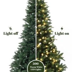 LuxenHome 7.5Ft Pre-Lit Green Slender Artificial Fir Christmas Tree With Metal Stand -Northlight Decor Sale GUEST 8315d64e c2c9 4922 bfec c44722e49967