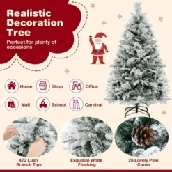 Costway 4.5 FT/6FT/7ft Pre-Lit Snow Flocked Christmas Tree Hinged Xmas Tree With8 Modes 160/240/320 Lights 18 Costway 4.5 FT/6FT/7ft Pre-Lit Snow Flocked Christmas Tree Hinged Xmas Tree With8 Modes 160/240/320 Lights -Northlight Decor Sale GUEST 87e3abba 181f 4857 bd73 bdf5fe1f9697