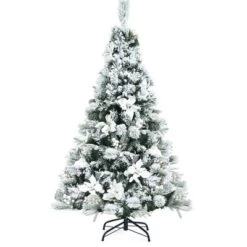 Costway 5ft/6ft/7ft/8ft Snow Flocked Hinged Christmas Tree W/ Berries & Poinsettia Flowers 22 Costway 5ft/6ft/7ft/8ft Snow Flocked Hinged Christmas Tree W/ Berries & Poinsettia Flowers -Northlight Decor Sale GUEST 88bdc278 119f 4ed4 b3e4 2457817b09b9