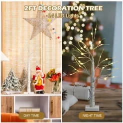 Costway 2ft/ 4ft/ 5ft/ 6ft Pre-lit White Twig Birch Tree For Christmas Holiday W/ LED Lights -Northlight Decor Sale GUEST 898d221f ada4 48db 9973 d67ab7958afc