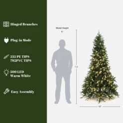 LuxenHome 7.5Ft Pre-Lit Green Slender Artificial Fir Christmas Tree With Metal Stand -Northlight Decor Sale GUEST 89c26cf2 a1c1 421b 9cd9 d38262e359d2