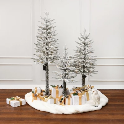 LuxenHome 3-Piece Holiday Artificial Tree Sets With Lights And Flat Stand Green 10 LuxenHome 3-Piece Holiday Artificial Tree Sets With Lights And Flat Stand Green - Image 8