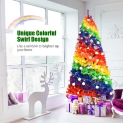 Costway 7FT Artificial Hinged Colorful Rainbow Full Fir Christmas Tree With 1213 Tips 15 Costway 7FT Artificial Hinged Colorful Rainbow Full Fir Christmas Tree With 1213 Tips -Northlight Decor Sale GUEST 8a9211b8 2363 44dd b6be f65337ffeb1a