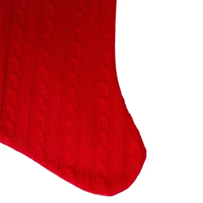 Northlight 19" Red And White Cable Knit Christmas Stocking With Fur Cuff 7 Northlight 19" Red And White Cable Knit Christmas Stocking With Fur Cuff - Image 5