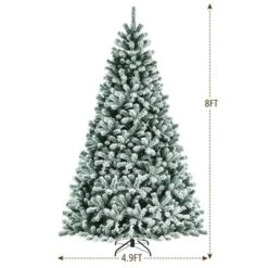 Costway 8ft Pre-lit Snow Flocked Hinged Christmas Tree W/1502 Tips & Metal Stand -Northlight Decor Sale GUEST 8c2f7742 e9b2 4469 9173 ca8ef1f8badb