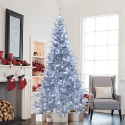 LuxenHome 7.5Ft Silver Christmas Tree With Cool White Lights, Full Pre-Lit Indoor/Outdoor Decor -Northlight Decor Sale GUEST 8c560407 cbb2 4623 b1cc c3b46c9231cd