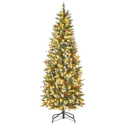 Costway 6 FT Pre-Lit Artificial Christmas Tree With 618 Snowy Branch Tips 280 LED Lights 11 Costway 6 FT Pre-Lit Artificial Christmas Tree With 618 Snowy Branch Tips 280 LED Lights - Image 9