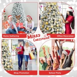 Costway 6/7.5/9 Ft Snow Flocked Hinged Artificial Christmas Tree Unlit Metal -Northlight Decor Sale GUEST 8e840c40 851a 4b9a a798 940395f23802