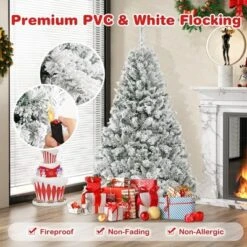 Costway 6 FT/7FT/8FT Pre-Lit Christmas Tree 3-Minute Quick Shape Flocked Decor With 300/450/600 LED Lights 20 Costway 6 FT/7FT/8FT Pre-Lit Christmas Tree 3-Minute Quick Shape Flocked Decor With 300/450/600 LED Lights -Northlight Decor Sale GUEST 8f3f0705 3233 4bd2 bf4c 3524f7a7e53e