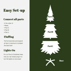 LuxenHome 7.5Ft Pre-Lit Green Slender Artificial Fir Christmas Tree With Metal Stand -Northlight Decor Sale GUEST 912e8b4a dbb4 4ab3 9b5b 4e9a79b333ae