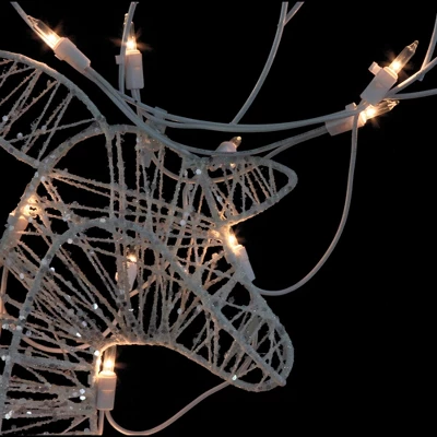 Northlight Set Of 3 White Glittered Doe, Fawn And Reindeer Lighted Christmas Outdoor Decoration 4 Northlight Set Of 3 White Glittered Doe, Fawn And Reindeer Lighted Christmas Outdoor Decoration - Image 2