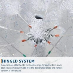 7.5FT White Pre-Lit Christmas Tree, Artificial Christmas Tree With 2 Color Lights And Foldable Metal Base, Holiday Decoration For Indoor Outdoor -Northlight Decor Sale GUEST 92a1f0f3 d5fe 41bc b04f ff33c6dfdf5b