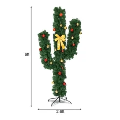 Costway 6Ft Pre-Lit Cactus Christmas Tree LED Lights Ball Ornaments -Northlight Decor Sale GUEST 95210170 e146 4f84 a2b0 398502d51222