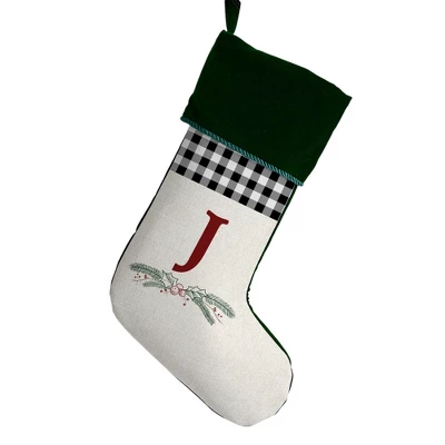 Personalization Mall Festive Foliage Initial Christmas Stocking, Green 13 Personalization Mall Festive Foliage Initial Christmas Stocking, Green - Image 11
