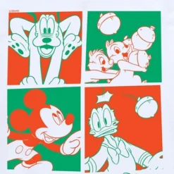 Boys' - Disney - Mickey Donald Pluto Chip And Dale Christmas Grid Short Sleeve Graphic T-Shirt