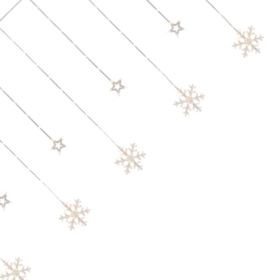 Northlight LED Star And Snowflake Window Curtain Christmas Lights - Clear - 4.75' Clear Wire - 250ct 4 Northlight LED Star And Snowflake Window Curtain Christmas Lights - Clear - 4.75' Clear Wire - 250ct - Image 2