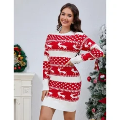 Coolmee Women's Ugly Christmas Crew Neck Sweater Dress Long Sleeve Holiday Knit Xmas Mini Dress -Northlight Decor Sale GUEST 9d474970 986d 4c89 b69c e96e3aba7dc3