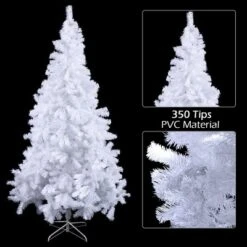 Costway 5Ft/6Ft/7Ft/8Ft Artificial PVC Christmas Tree W/Stand Holiday Season Indoor Outdoor White -Northlight Decor Sale GUEST 9d831420 bfe6 40fb ad80 638ca10583d1 1