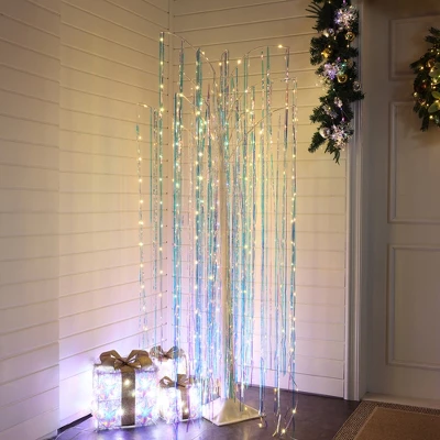 LuxenHome 6Ft White Willow Artificial Tree With 10 Pre-Lit Branches Multicolored 6 LuxenHome 6Ft White Willow Artificial Tree With 10 Pre-Lit Branches Multicolored - Image 4