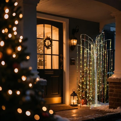 LuxenHome 6Ft White Willow Artificial Tree With 10 Pre-Lit Branches Multicolored 7 LuxenHome 6Ft White Willow Artificial Tree With 10 Pre-Lit Branches Multicolored - Image 5