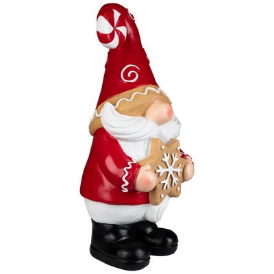 Northlight Gnome Holding Gingerbread Snowflake Cookie Christmas Decoration - 11.5" - Red 4 Northlight Gnome Holding Gingerbread Snowflake Cookie Christmas Decoration - 11.5" - Red - Image 2