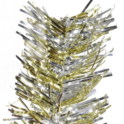 National Tree Company 7' Champagne Tinsel Slim Artificial Christmas Tree 6 National Tree Company 7' Champagne Tinsel Slim Artificial Christmas Tree - Image 4