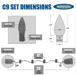 Novelty Lights 25 Feet C9 Ceramic Christmas String Light Set, Ceramic Vintage Holiday Hanging Light Set, White Wire -Northlight Decor Sale GUEST a0d68216 88d5 4bd8 beec b934870f4854