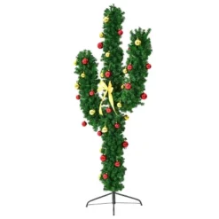 Costway 6Ft Pre-Lit Cactus Christmas Tree LED Lights Ball Ornaments -Northlight Decor Sale GUEST a128d974 b195 4544 8835 897559efa3c5
