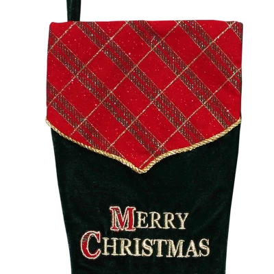 Northlight 19" Green And Red 'Merry Christmas' Christmas Stocking 3 Northlight 19" Green And Red 'Merry Christmas' Christmas Stocking