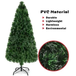 Costway 6Ft Pre-Lit Fiber Optic PVC Christmas Tree Metal Holiday -Northlight Decor Sale GUEST a162a08b de0d 4a6f bad7 4b13deb0e9f1