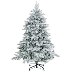 Costway 4.5FT/6FT/7 FT Pre-Lit Flocked Christmas Tree Hinged W/ 120/260/300 LED Lights & 757/1415/1687 Branch Tips -Northlight Decor Sale GUEST a260ca49 83be 45a2 b890 cefc3f60d85f