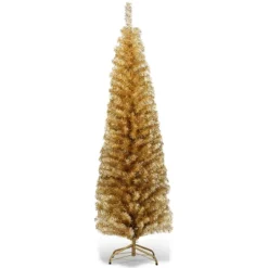 Costway 6FT Tinsel Tree Slim Pencil Christmas Tree Silver Champagne Goldblue -Northlight Decor Sale GUEST a5ed0c04 b7c8 4186 aa3c e073e34c5faf