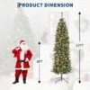 6/7.5/9/12ft Pencil Artificial Christmas Tree With LED Lights, Mixed PVC Flocked, Slim Prelit Tree, Easy Assembly, Indoor Outdoor Holiday Decoration