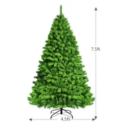 Costway 7.5ft Green Flocked Hinged Artificial Christmas Tree W/ Metal Stand Green -Northlight Decor Sale GUEST a7d44619 a530 44e8 aafd cb0d91f4774d