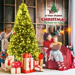 Costway 7Ft Prelit Christmas Tree, Hinged Xmas Tree With 500 Multi-Color, Warm White LED Lights, 1570 PVC Branch, 11 Lighting Modes, Metal Stand 12 Costway 7Ft Prelit Christmas Tree, Hinged Xmas Tree With 500 Multi-Color, Warm White LED Lights, 1570 PVC Branch, 11 Lighting Modes, Metal Stand -Northlight Decor Sale GUEST a85d1ea7 9c1e 4235 8e4c 810b89233556