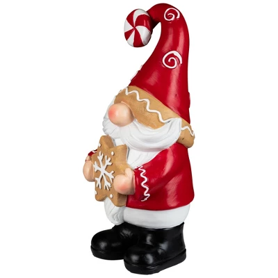 Northlight Gnome Holding Gingerbread Snowflake Cookie Christmas Decoration - 11.5" - Red 5 Northlight Gnome Holding Gingerbread Snowflake Cookie Christmas Decoration - 11.5" - Red - Image 3
