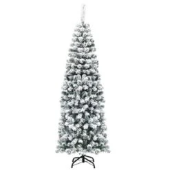 Costway 4.5/6/7.5 Ft Unlit Hinged Snow Flocked Artificial Pencil Christmas Tree With 242/500/641 Branch -Northlight Decor Sale GUEST aa74f02c 5a61 41b4 862d 0952773b1aef