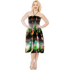 LA LEELA Women's Casual Beach Christmas Tree A Line Slit Dresses Tube Top Evening Short Strapless Dress For Women -Northlight Decor Sale GUEST aa81fc1c b42d 4ade 9cb5 0692add1d5a1