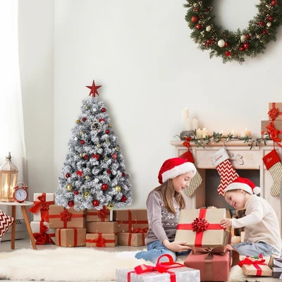 4.5/6/7.5/9/12FT Pre-Lit Artificial Christmas Tree With LEDs, PVC Branch Tips & Metal Stand - Easy Assembly Xmas Tree For Home Office Decor 8 4.5/6/7.5/9/12FT Pre-Lit Artificial Christmas Tree With LEDs, PVC Branch Tips & Metal Stand - Easy Assembly Xmas Tree For Home Office Decor - Image 6