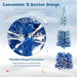 Costway 6/7 FT Blue Gradient Snow Flocked Artificial Christmas Tree With 435/725 Lush Branch Tips -Northlight Decor Sale GUEST ae90a3b1 4316 46f7 b1a8 3e4babc2800a