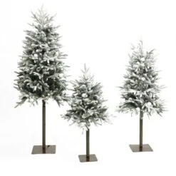 LuxenHome 3-Piece Pre-Lit Snowy Branches Artificial Christmas Tree Set With Metal Base Green 19 LuxenHome 3-Piece Pre-Lit Snowy Branches Artificial Christmas Tree Set With Metal Base Green -Northlight Decor Sale GUEST b156b13f 284e 49a1 9122 af7dce0795b1