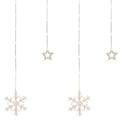 Northlight LED Star And Snowflake Window Curtain Christmas Lights - Clear - 4.75' Clear Wire - 250ct