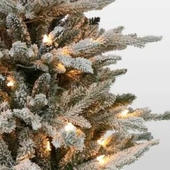 4.5ft Pre-Lit Potted Flocked Scandinavian Fir Artificial Christmas Tree - Puleo: Indoor/Outdoor Use, Easy Setup -Northlight Decor Sale GUEST b309ba43 61f1 4132 b275 c8b1e7d999f2