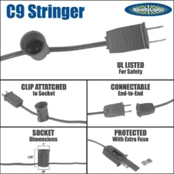 Novelty Lights 25 Feet C9 Ceramic Christmas String Light Set, Ceramic Vintage Holiday Hanging Light Set, White Wire -Northlight Decor Sale GUEST b5d9be4f 2032 459c 951b 9234a38f36c7