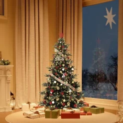 Pre-Lit Artificial Christmas Tree, Spruce Xmas Tree With Thick PE & PVC Branches, UL Listed Warm White Lights, Fire-Resistant, Home, Office 10 Pre-Lit Artificial Christmas Tree, Spruce Xmas Tree With Thick PE & PVC Branches, UL Listed Warm White Lights, Fire-Resistant, Home, Office -Northlight Decor Sale GUEST b5fb5be2 1294 4803 8402 7424af0cadbc