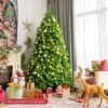 Costway 7.5ft Green Flocked Hinged Artificial Christmas Tree W/ Metal Stand Green -Northlight Decor Sale GUEST b6a0cf52 8243 4d88 8bcb f163a141e1d6