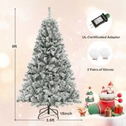 Costway 6 FT/7FT/8FT Pre-Lit Christmas Tree 3-Minute Quick Shape Flocked Decor With 300/450/600 LED Lights 16 Costway 6 FT/7FT/8FT Pre-Lit Christmas Tree 3-Minute Quick Shape Flocked Decor With 300/450/600 LED Lights -Northlight Decor Sale GUEST b828fda2 b022 43aa 923f 107fe1c42cd5